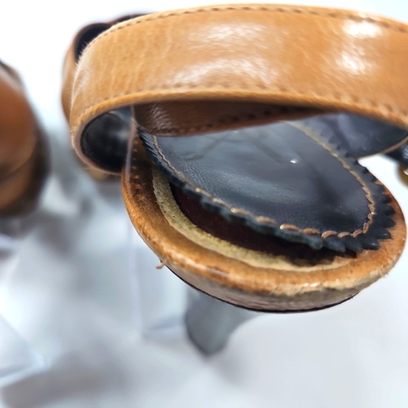 Yves Saint Laurent YSL Women's Brown Leather Sandals Size 35 - Picture 2 of 9